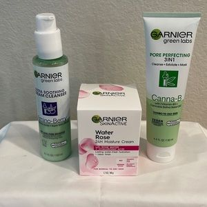 Garnier green labs Cream Cleanser , Pore Cleanse & Face Moisturizer.